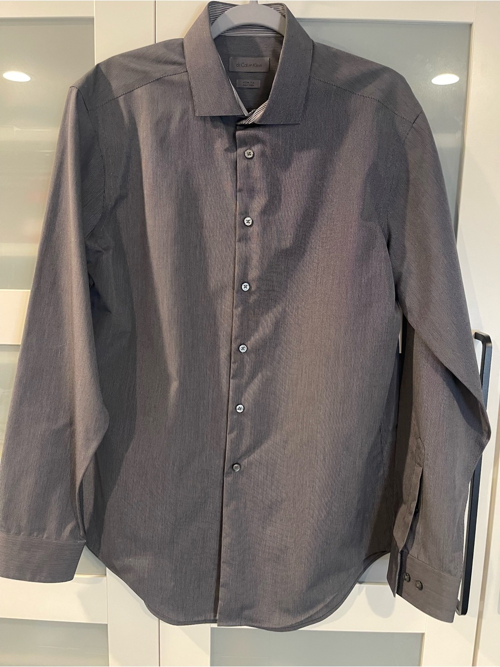 Calvin Klein Men’s Dark Gray Long Sleeve Dress Shirt